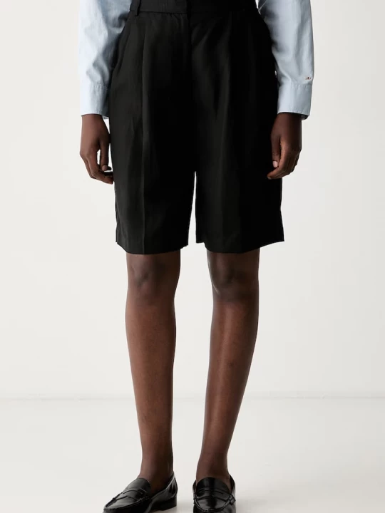 Obrázek produktu Tommy Hilfiger bermudy dámské s příměsí lnu černá