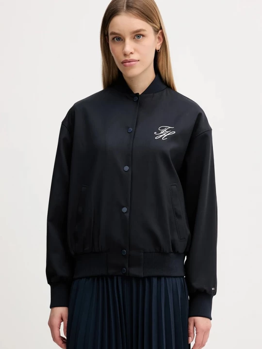 Obrázek produktu Tommy Hilfiger Bomber bunda s příměsí vlny Tommy Hilfiger námořnická modř