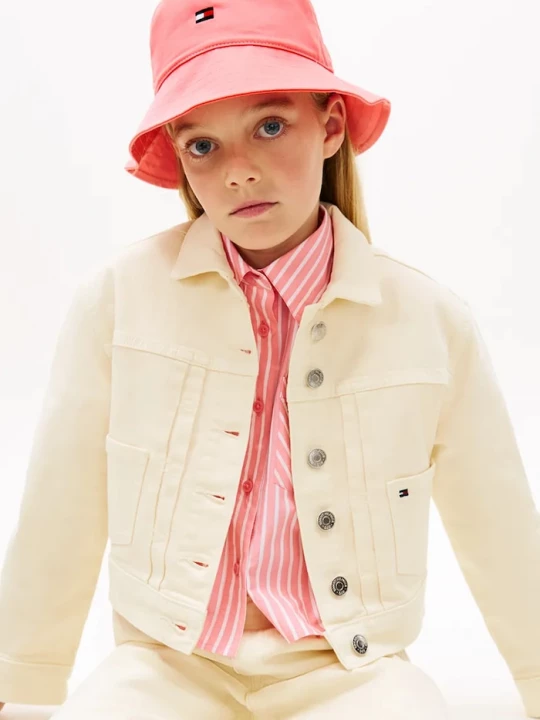 Obrázek produktu Tommy Hilfiger bucket klobouk dětský bavlněný růžová