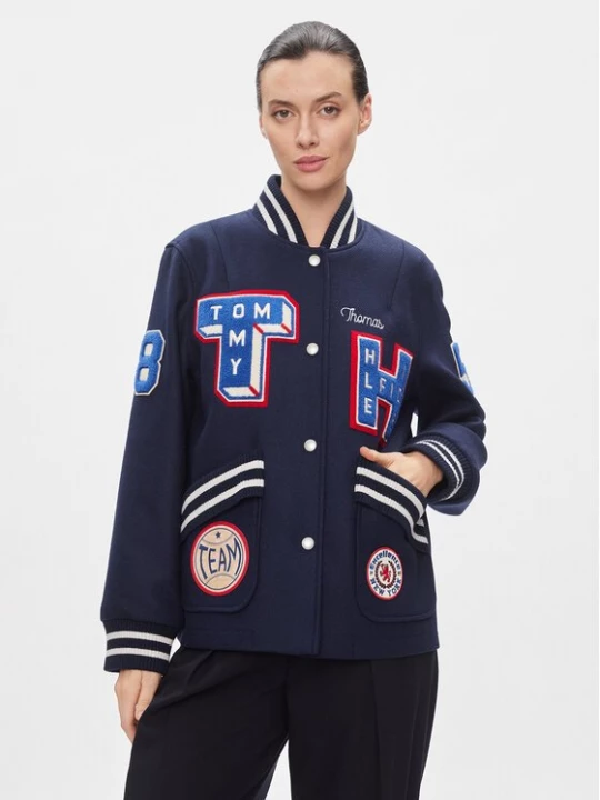 Obrázek produktu Tommy Hilfiger Bunda bomber Collegiate Wool Blend Varsity WW0WW40479 Tmavomodrá Regular Fit