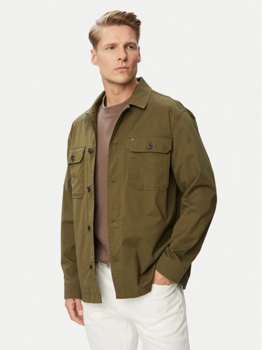 Obrázek produktu Tommy Hilfiger Bunda pro přechodné období Blend MW0MW43471 Tmavě zelená Regular Fit