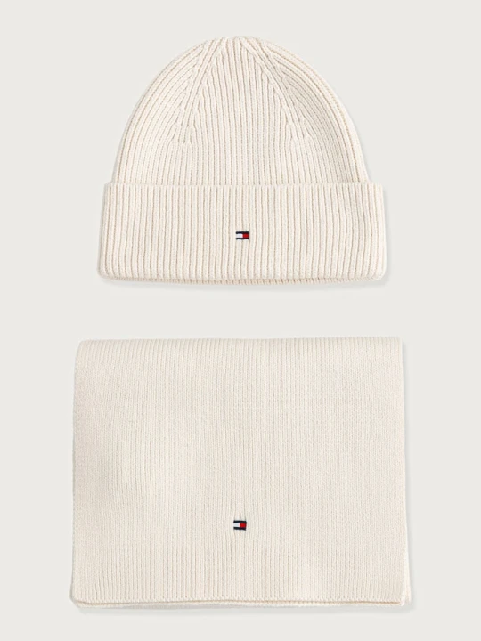 Obrázek produktu Tommy Hilfiger čepice a šála dámská s příměsí vlny béžová