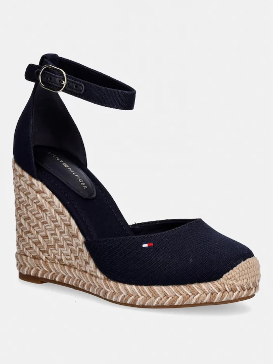 Obrázek produktu Tommy Hilfiger dámské espadrily na klínku FLAG HIGH WEDGE ESPAD CLOSED TOE námořnická modř