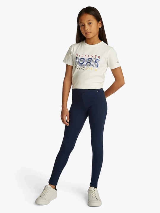 Obrázek produktu Tommy Hilfiger Dětské bavlněné legíny Tommy Hilfiger námořnická modř