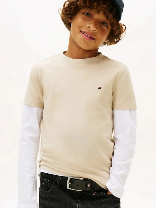 Obrázek produktu Tommy Hilfiger Dětské bavlněné tričko Tommy Hilfiger béžová