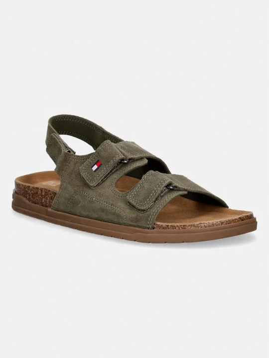 Obrázek produktu Tommy Hilfiger Dětské semišové sandály Tommy Hilfiger zelená