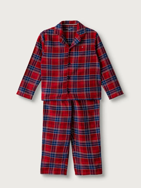 Obrázek produktu Tommy Hilfiger dvoudílné pyžamo dětské bavlněné červená