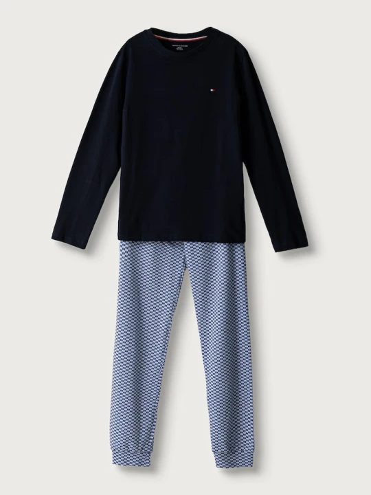 Obrázek produktu Tommy Hilfiger dvoudílné pyžamo dětské s bavlnou černá