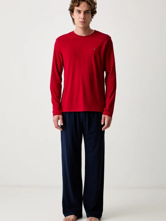 Obrázek produktu Tommy Hilfiger dvoudílné pyžamo pánské bavlněné červená