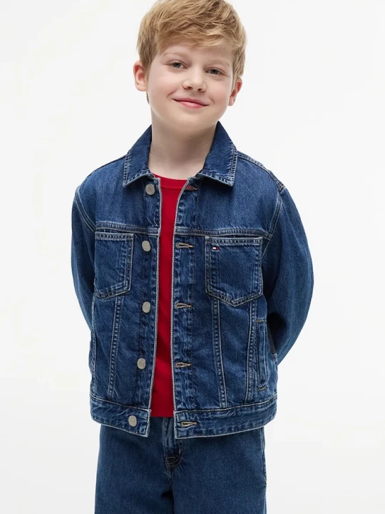 Obrázek produktu Tommy Hilfiger džínová bunda dětská modrá