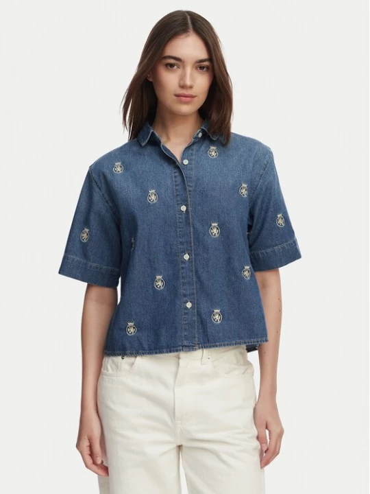 Obrázek produktu Tommy Hilfiger džínová košile WW0WW50624 Modrá Relaxed Fit