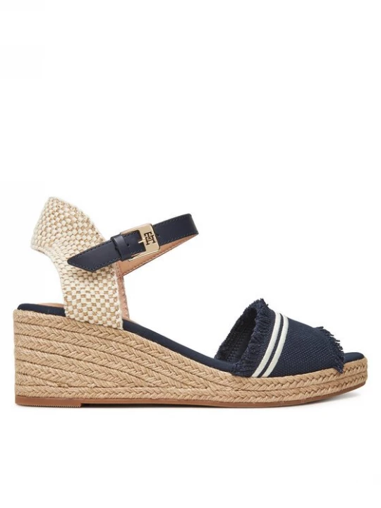 Obrázek produktu Tommy Hilfiger Espadrilky Fringe Canvas Medium Wedge FW0FW08879 Tmavomodrá