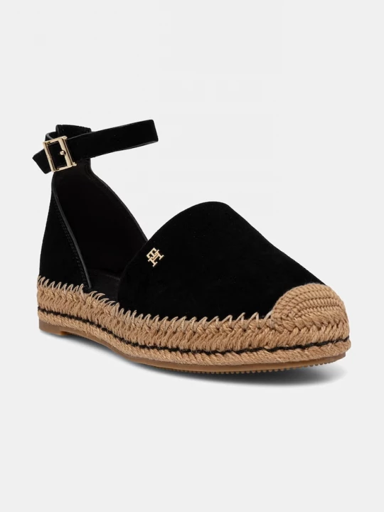 Obrázek produktu Tommy Hilfiger espadrily na platformě dámské semišové TH PLATFORM ESPAD SUEDE STRAP černá