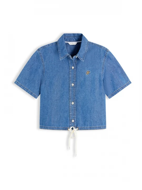 Obrázek produktu TOMMY HILFIGER Halenka 'Boxy Fit Short Sleeve' modrá džínovina