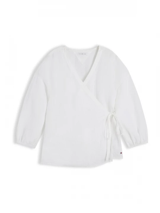 Obrázek produktu TOMMY HILFIGER Halenka 'Relaxed Fit Pure Wrap Blouse' bílá
