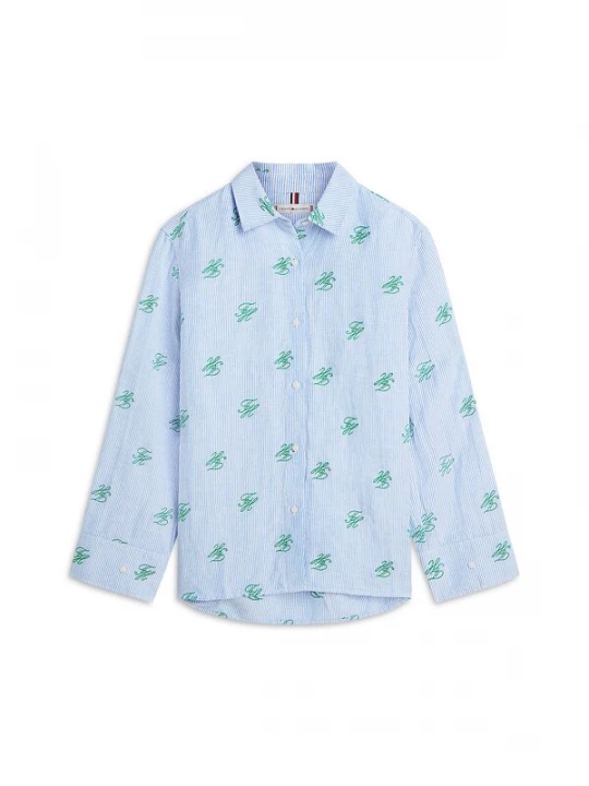 Obrázek produktu TOMMY HILFIGER Halenka světlemodrá / zelená / bílá