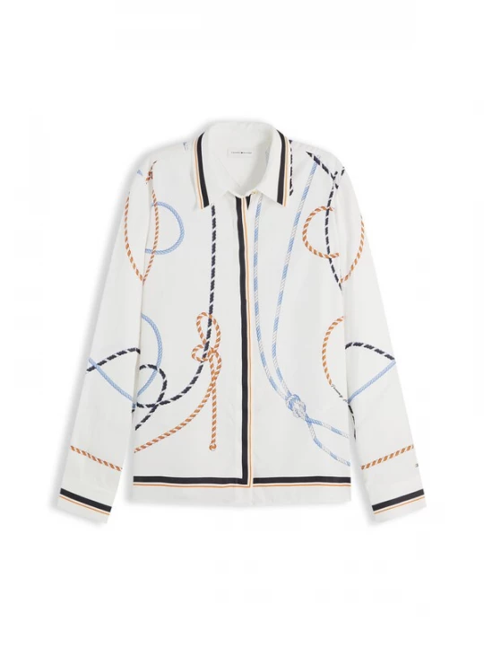 Obrázek produktu TOMMY HILFIGER Halenka tmavě modrá / meruňková / bílá