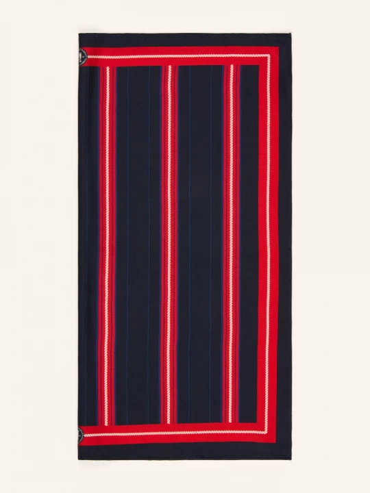 Obrázek produktu Tommy Hilfiger Hedvábný Šátek tmavě modrá / červená / bílá