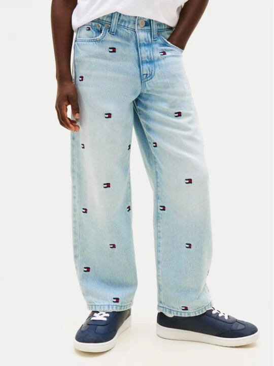 Obrázek produktu Tommy Hilfiger Jeansy Wavy Flag KB0KB10417 Světle modrá Loose Fit