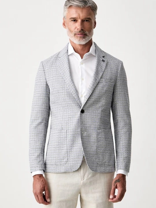 Obrázek produktu Tommy Hilfiger jednořadé sako pánské bavlněné modrá