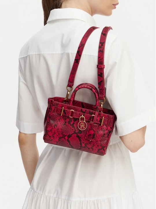 Obrázek produktu Tommy Hilfiger Kabelka American Icon Micro Tote Snake AW0AW18820 Červená