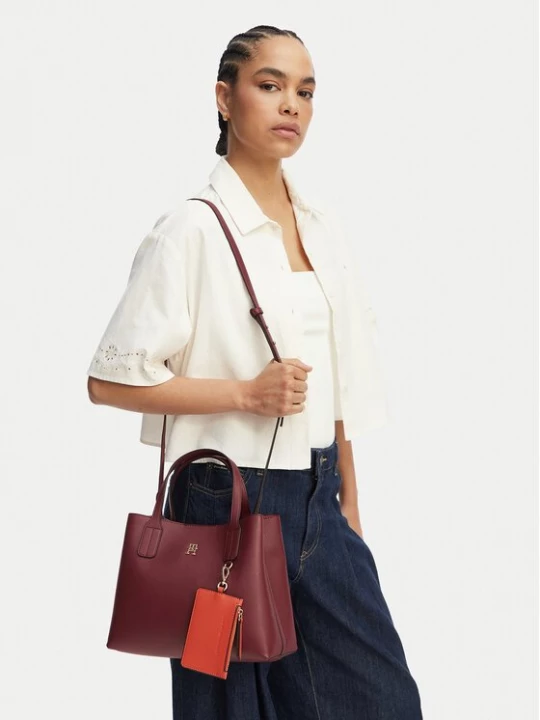 Obrázek produktu Tommy Hilfiger Kabelka Th Icon Mini Satchel AW0AW18722 Bordó