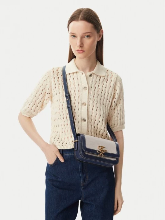 Obrázek produktu Tommy Hilfiger Kabelka Th Script Flap Crossover Canvas AW0AW18737 Krémová