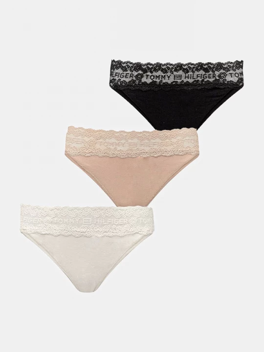 Obrázek produktu Tommy Hilfiger kalhotky dámské bavlněné elastanem 3-pack béžová