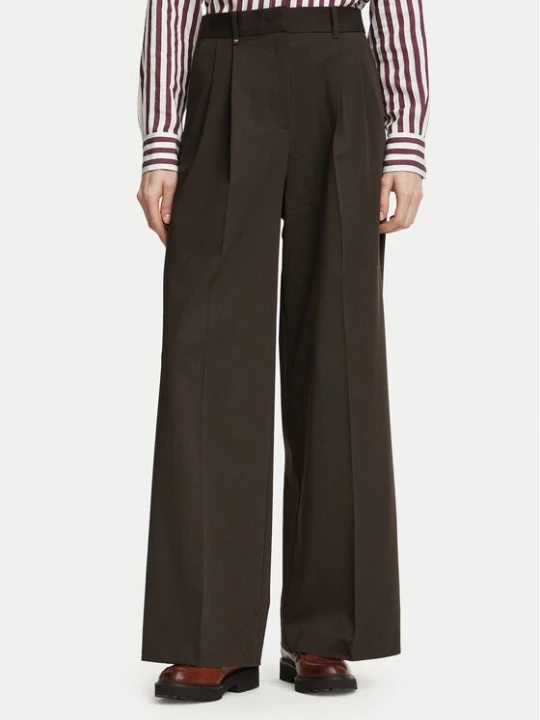 Obrázek produktu Tommy Hilfiger Kalhoty z materiálu Blend WW0WW51898 Hnědá Wide Leg