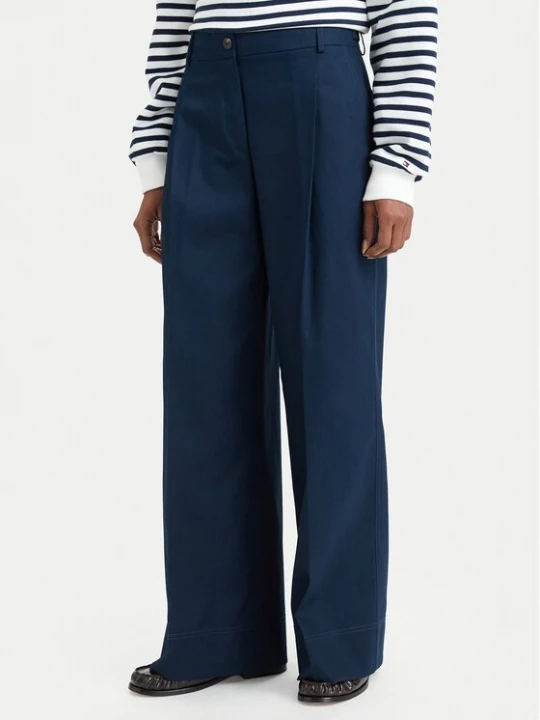 Obrázek produktu Tommy Hilfiger Kalhoty z materiálu Dressing WW0WW50135 Tmavomodrá Wide Leg