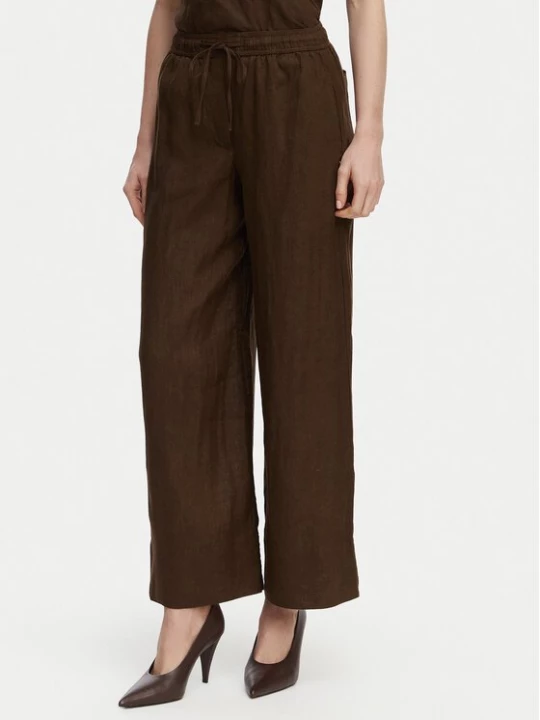 Obrázek produktu Tommy Hilfiger Kalhoty z materiálu WW0WW48970 Tmavě hnědá Wide Leg