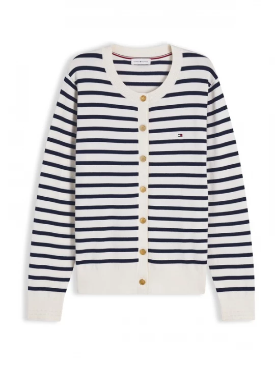 Obrázek produktu TOMMY HILFIGER Kardigan 'Fine' světle béžová / námořnická modř