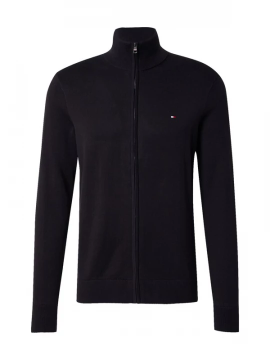 Obrázek produktu TOMMY HILFIGER Kardigan 'Flag Embroidery Zip-thru' černá