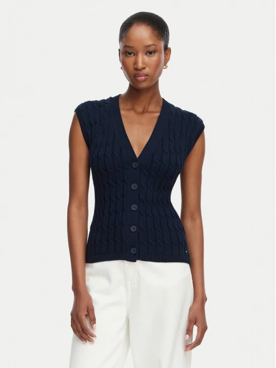 Obrázek produktu Tommy Hilfiger Kardigan Mid Gg Cable WW0WW50075 Tmavomodrá Regular Fit