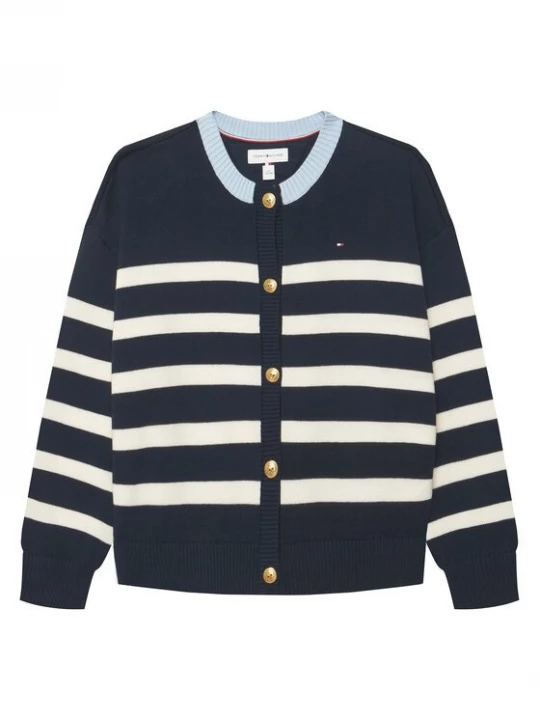 Obrázek produktu Tommy Hilfiger Kardigan Nautical Stripes KG0KG09696 Bílá Regular Fit