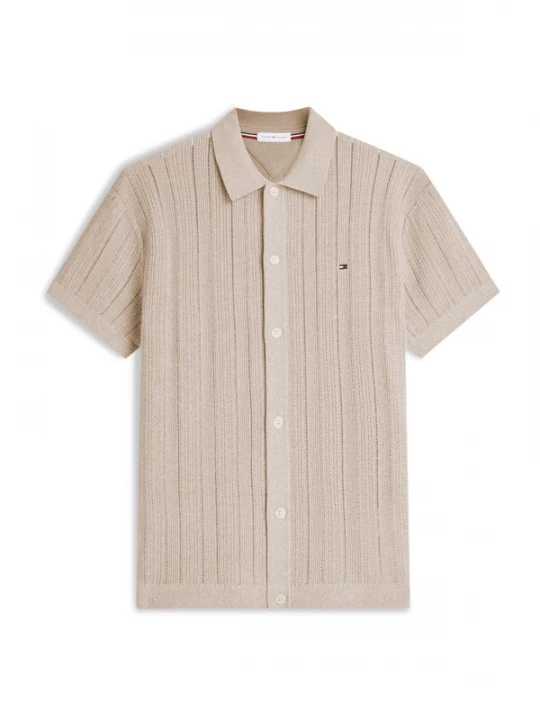 Obrázek produktu TOMMY HILFIGER Kardigan 'Relaxed Pointelle Short Sleeve With' béžová