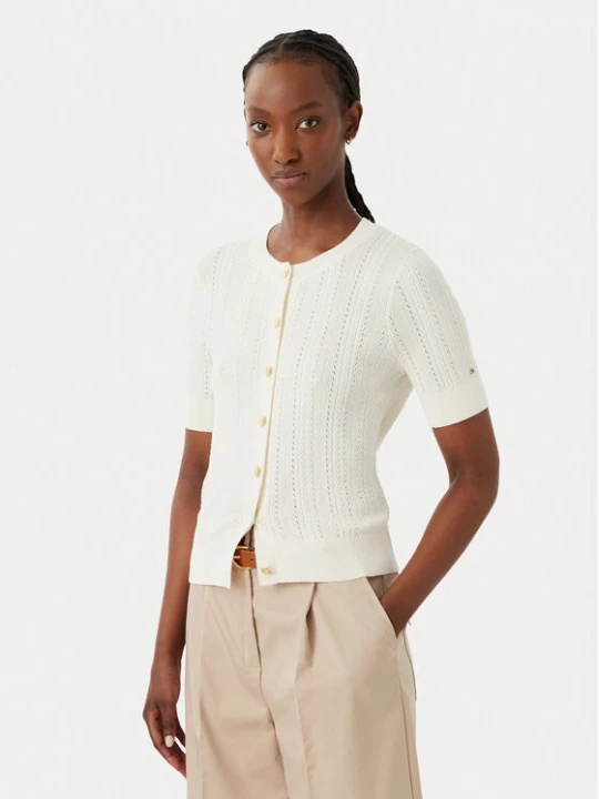 Obrázek produktu Tommy Hilfiger Kardigan Summer WW0WW50070 Krémová Slim Fit