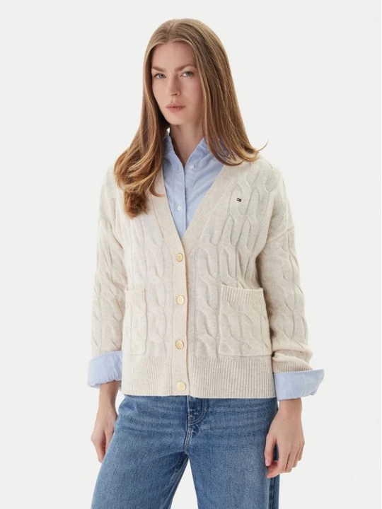 Obrázek produktu Tommy Hilfiger Kardigan WW0WW43089 Béžová Regular Fit