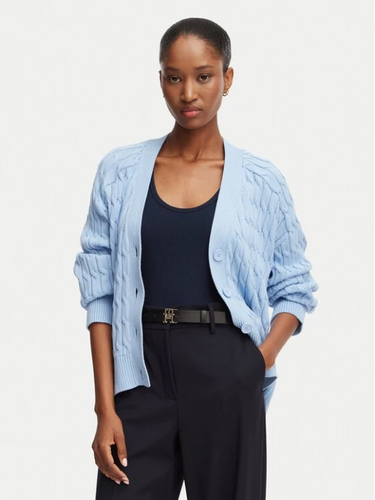 Obrázek produktu Tommy Hilfiger Kardigan WW0WW50078 Světle modrá Relaxed Fit