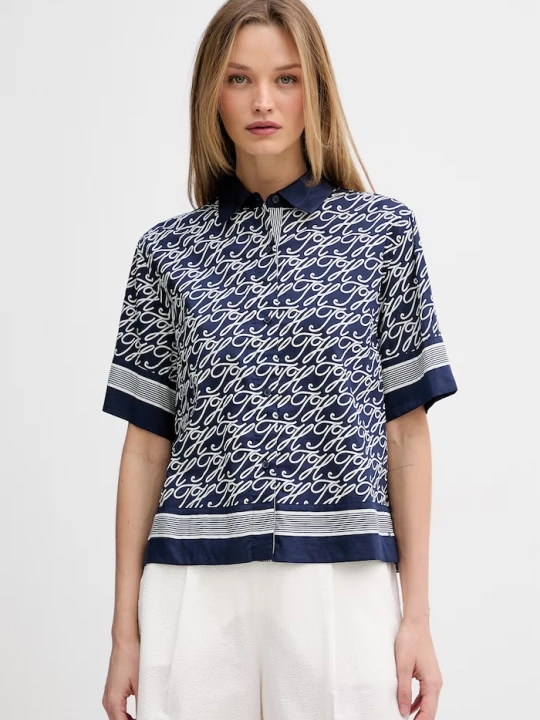 Obrázek produktu Tommy Hilfiger košile dámská hedvábím SUMMER námořnická modř