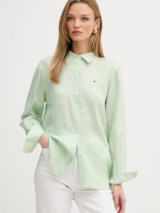 Obrázek produktu Tommy Hilfiger košile dámská lněná zelená