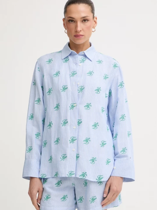 Obrázek produktu Tommy Hilfiger košile dámská se lnem SUMMER modrá