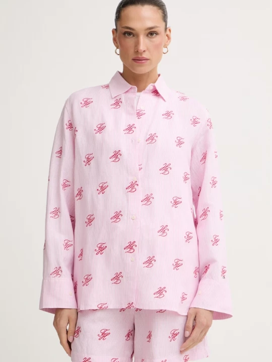 Obrázek produktu Tommy Hilfiger košile dámská se lnem SUMMER růžová