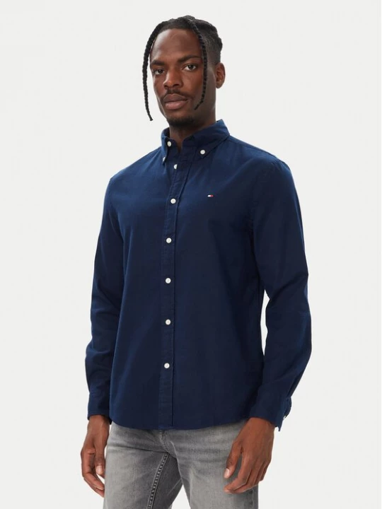 Obrázek produktu Tommy Hilfiger Košile Flannel Solid MW0MW40469 Tmavomodrá Regular Fit