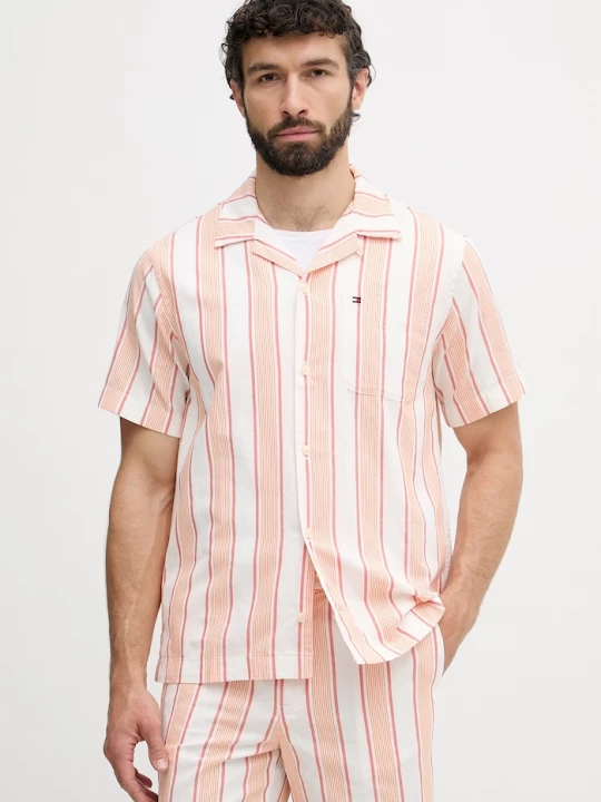 Obrázek produktu Tommy Hilfiger košile pánská bavlněná SUMMER oranžová
