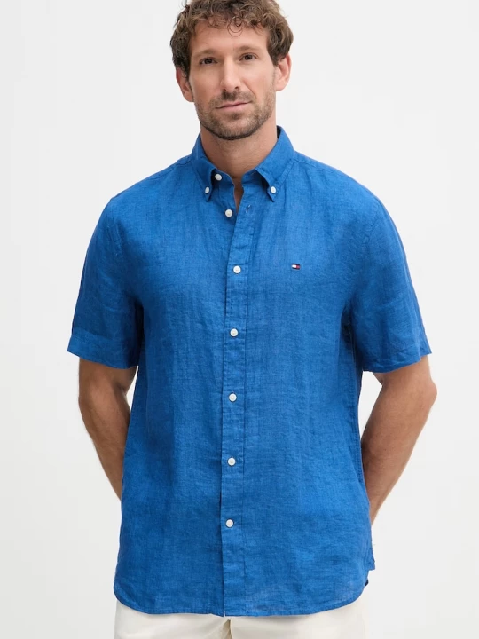Obrázek produktu Tommy Hilfiger košile pánská lněná modrá