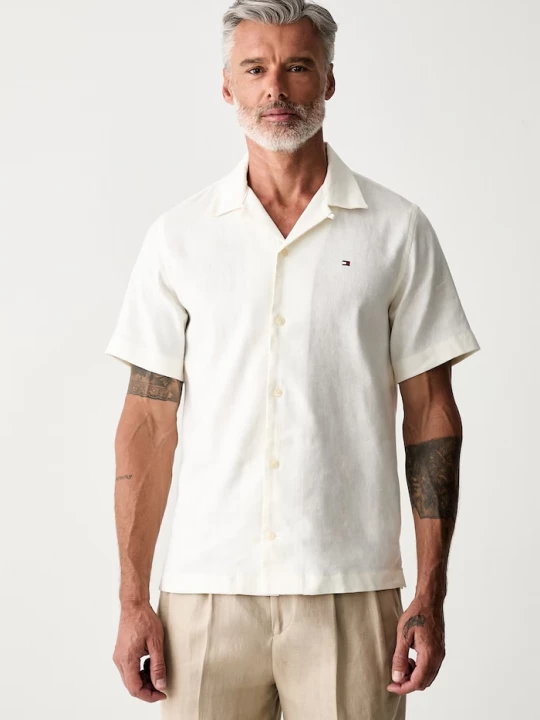 Obrázek produktu Tommy Hilfiger košile pánská se lnem béžová