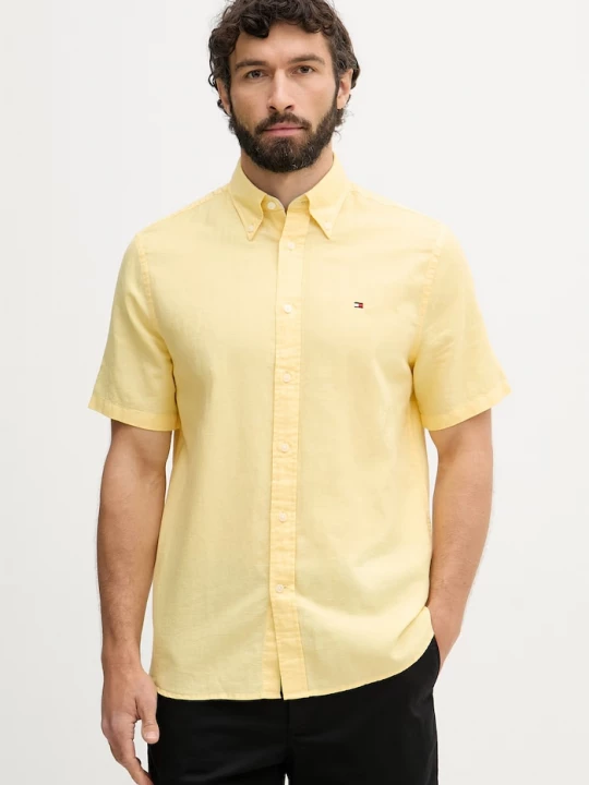 Obrázek produktu Tommy Hilfiger košile pánská se lnem žlutá