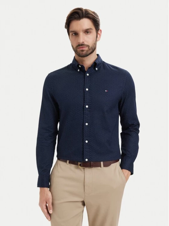 Obrázek produktu Tommy Hilfiger Košile Poplin MW0MW43318 Tmavomodrá Regular Fit