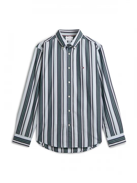 Obrázek produktu TOMMY HILFIGER Košile 'Regular Fit Multicolour Stripe' smaragdová / mátová / bílá